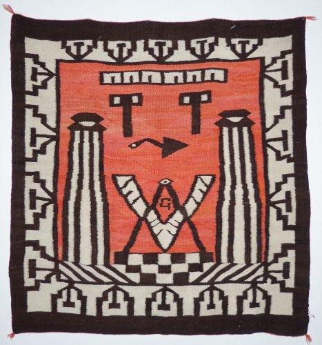 Navajo Pictorial Textile with Masonic Symbol. Courtesy of Shiprock Santa Fe