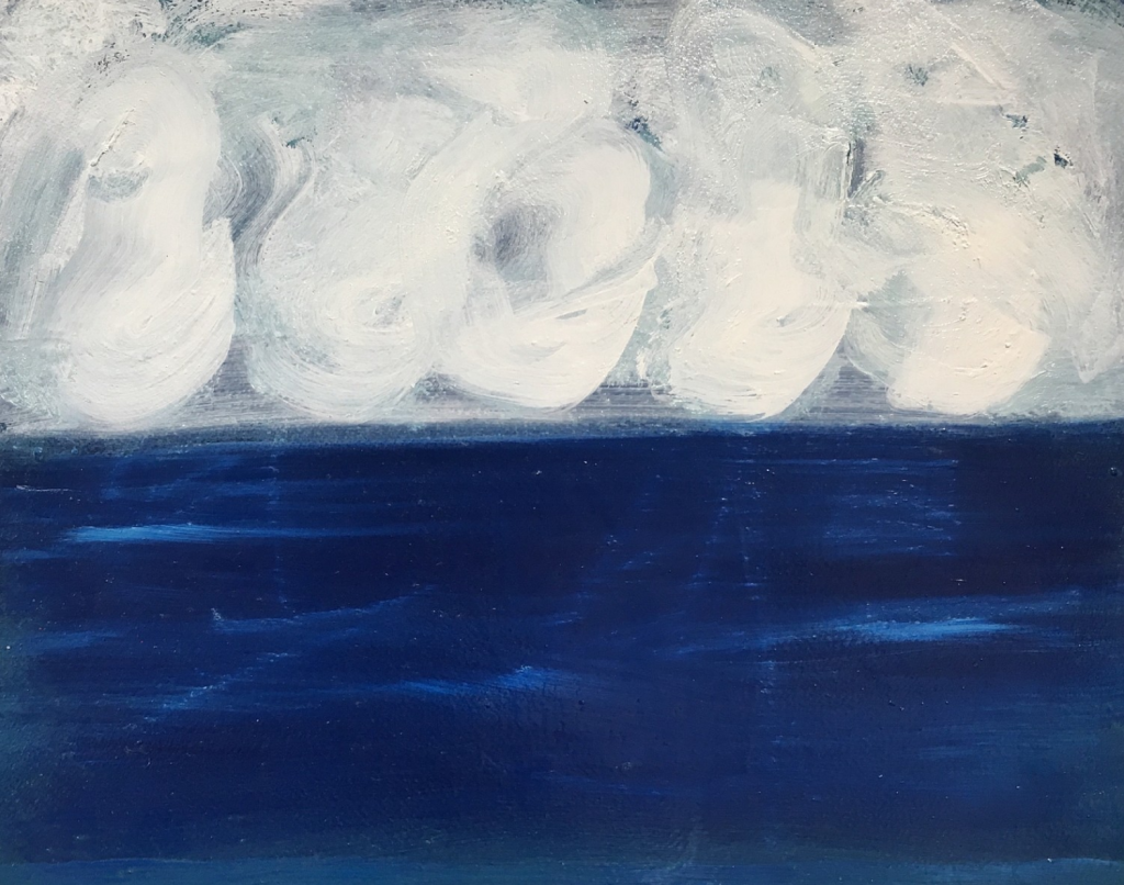   Kathryn Lynch Sea and Clouds, 2017 lyn693  oil on paper, 12 x 16 inches
