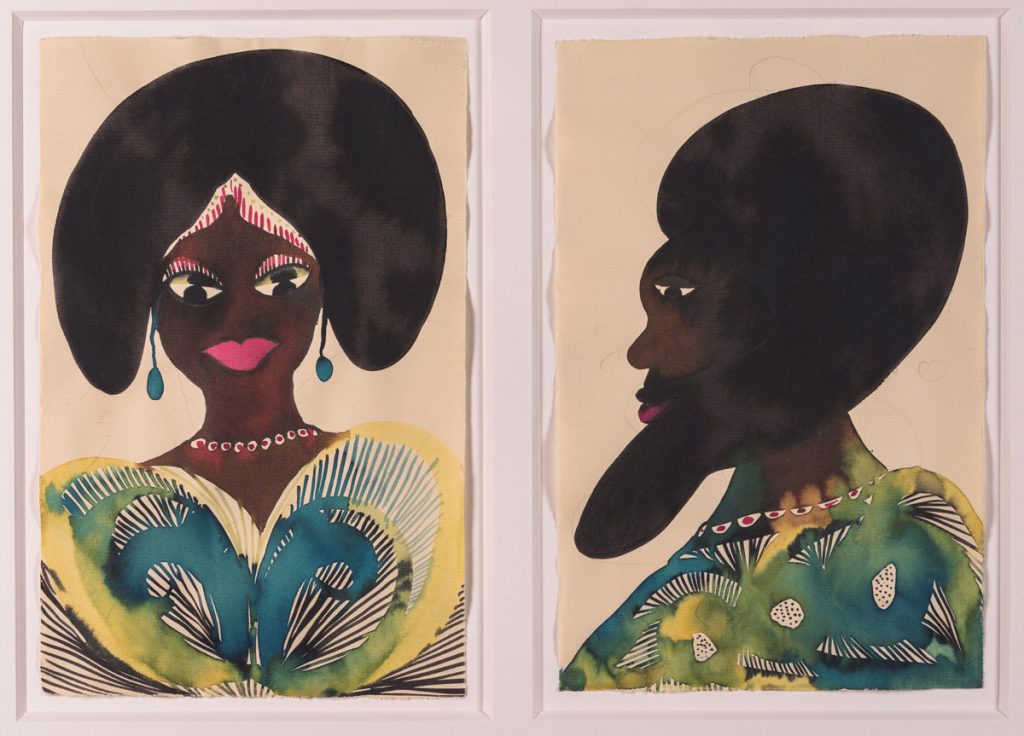  Chris Ofili (b. 1968—) Untitled (diptych from Afro Muses series), 1995-2005 Conte crayon on butcher paper 72 × 48 in. The Studio Museum in Harlem; gift of Anne Ehrenkranz in honor of Nancy L. Lane 2006.22.1 