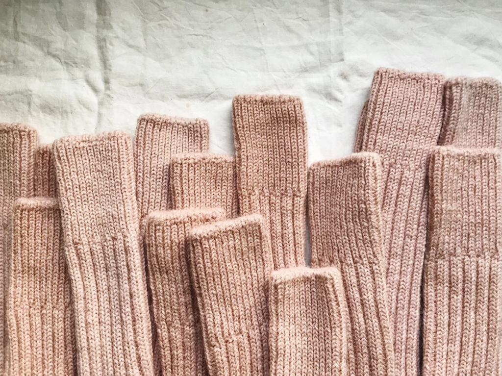 kathryn davey Long Pure Wool Socks in Pink 