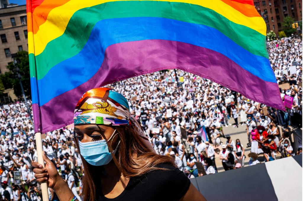 Tiffany Munroe on Sunday in Brooklyn during a rally to call attention to violence against transgender people of color. Credit...Demetrius Freeman for The New York Times